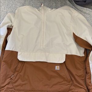 Carhartt Cream and Brown Half-Zip Jacket